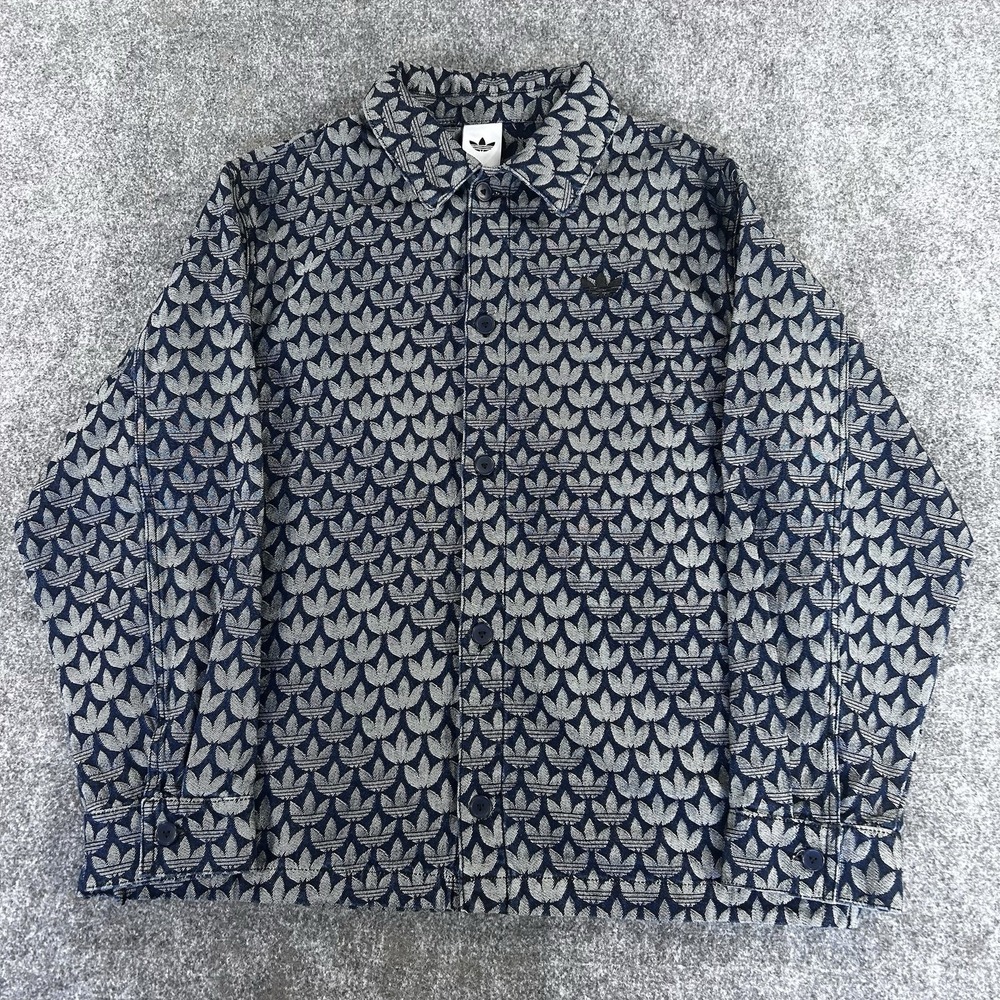 NEW Adidas Originals Monogram Shirt Denim KC6379 LOOSE FIT BLACK - MENS SIZE L